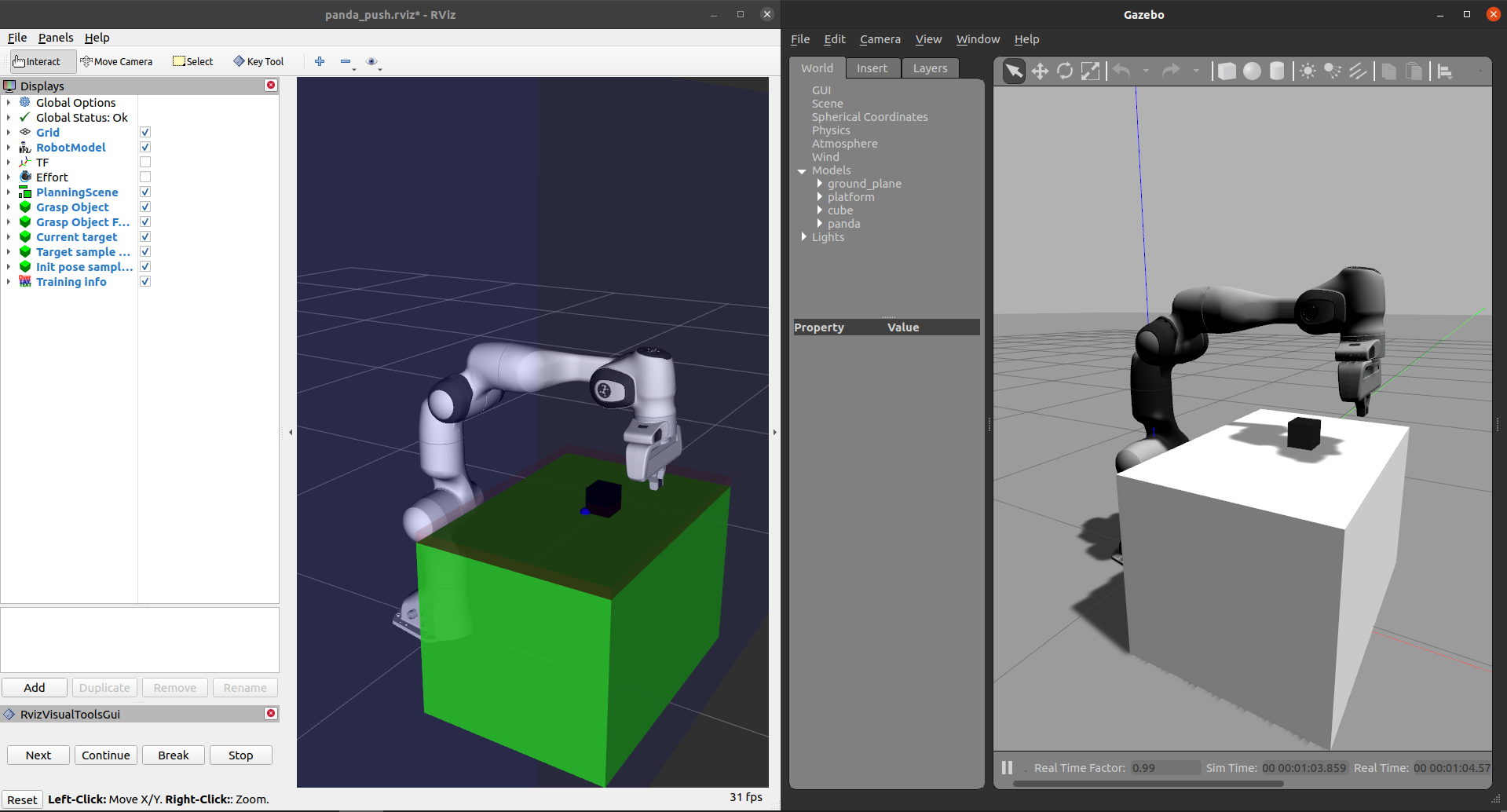 Panda Reach simulation